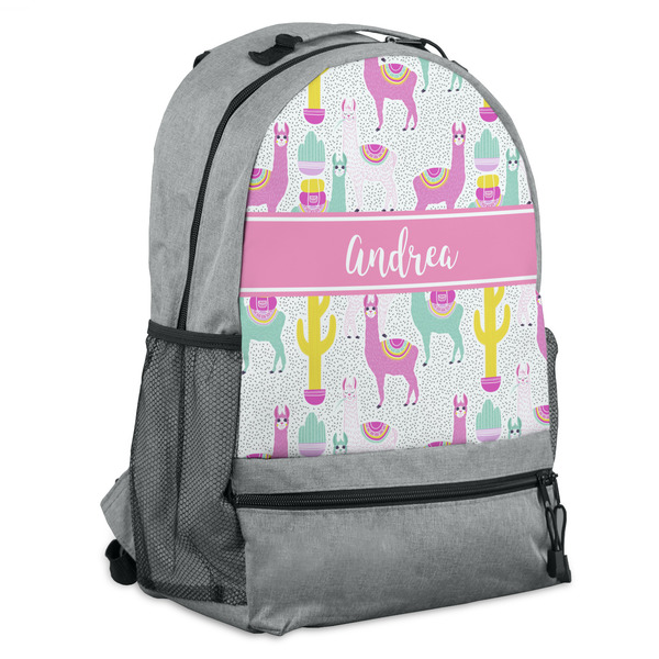 Custom Llamas Backpack - Grey (Personalized)