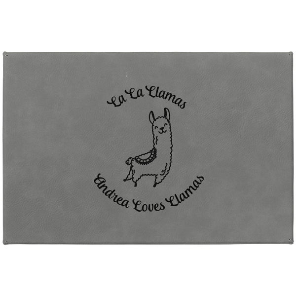 Llamas Large Engraved Gift Box with Leather Lid - Approval