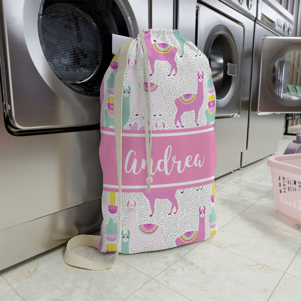 Llamas Large Laundry Bag - In Context