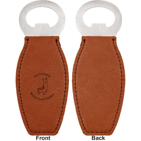Llamas Leather Bar Bottle Opener - Front and Back (single sided)