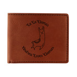 Llamas Leatherette Bifold Wallet (Personalized)