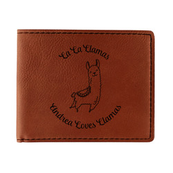 Llamas Leatherette Bifold Wallet (Personalized)
