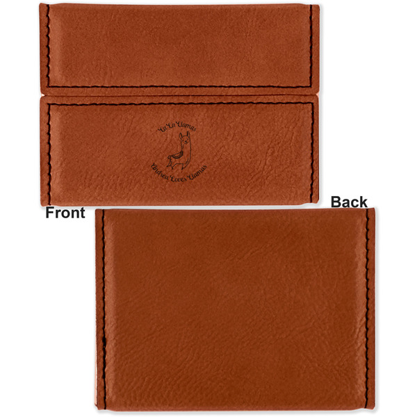 Llamas Leather Business Card Holder Front Back Single Sided - Apvl