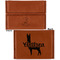 Llamas Leather Business Card Holder - Front Back