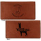 Llamas Leather Checkbook Holder Front and Back