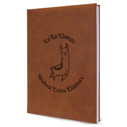 Llamas Leatherette Journal - Large - Single Sided (Personalized)