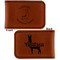 Llamas Leatherette Magnetic Money Clip - Front and Back