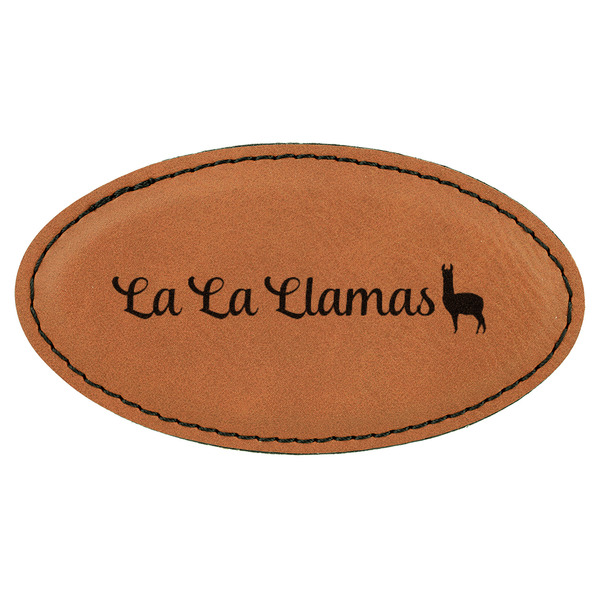 Custom Llamas Leatherette Oval Name Badge with Magnet (Personalized)