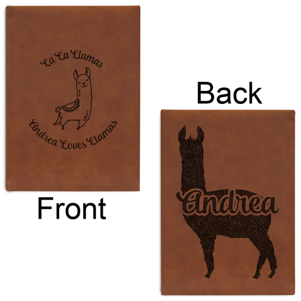 Llamas Leatherette Sketchbooks - Large - Double Sided - Front & Back View