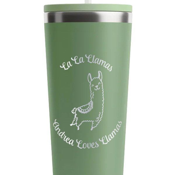 Llamas Light Green RTIC Everyday Tumbler - 28 oz. - Close Up