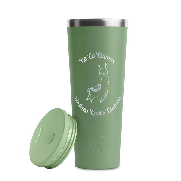 Llamas Light Green RTIC Everyday Tumbler - 28 oz. - Lid Off