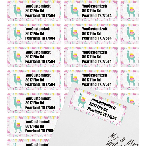 Llamas Mailing Label on Envelope - Multiple Labels