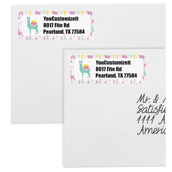 Llamas Mailing Labels - Double Stack Close Up
