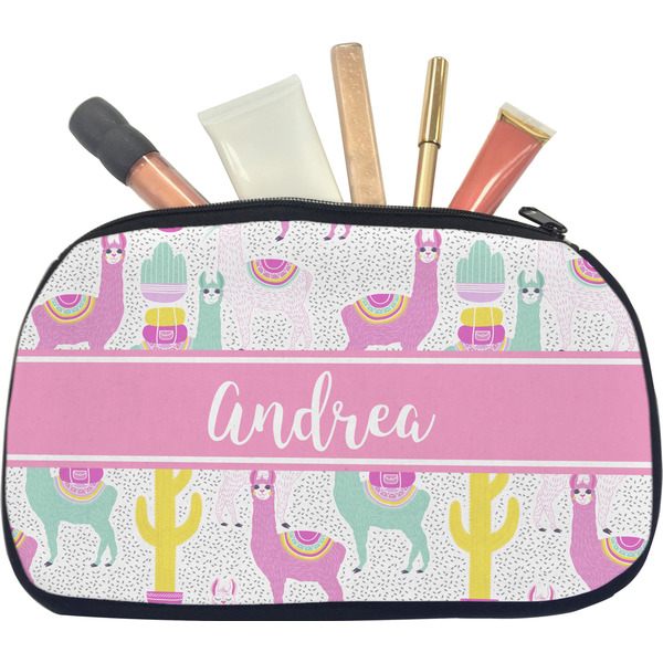 Custom Llamas Makeup / Cosmetic Bag - Medium (Personalized)