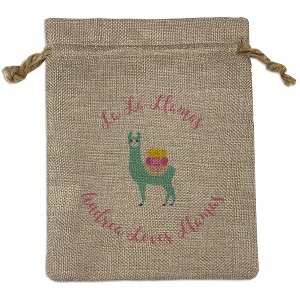 Custom Llamas Burlap Gift Bag