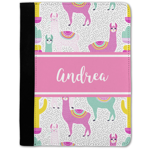 Custom Llamas Notebook Padfolio - Medium w/ Name or Text