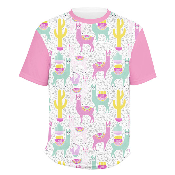 Custom Llamas Men's Crew T-Shirt - Medium