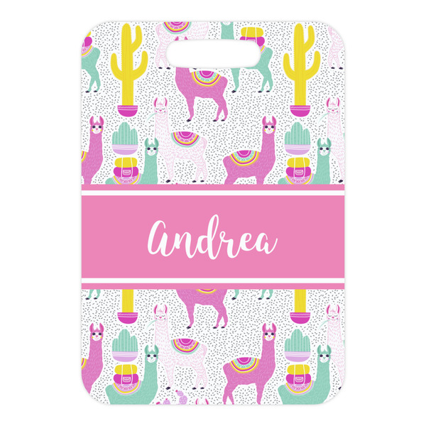 Llamas Metal Luggage Tag - Front Without Strap