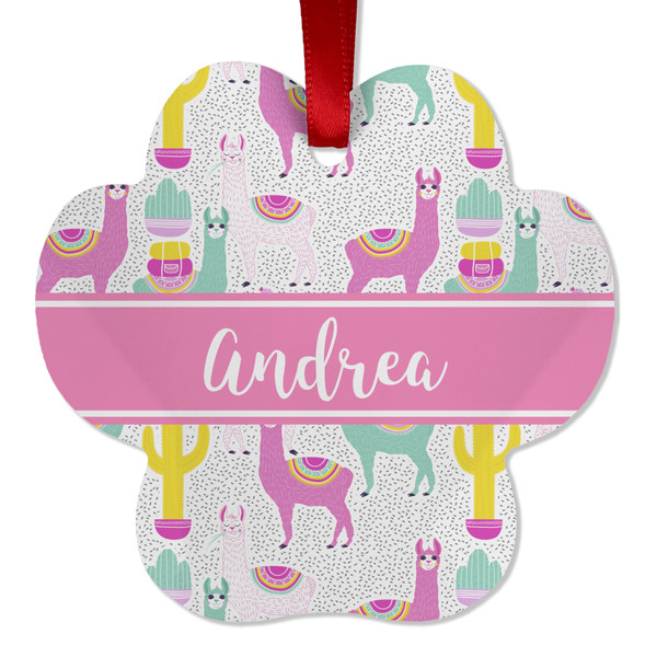 Llamas Metal Paw Ornament - Front