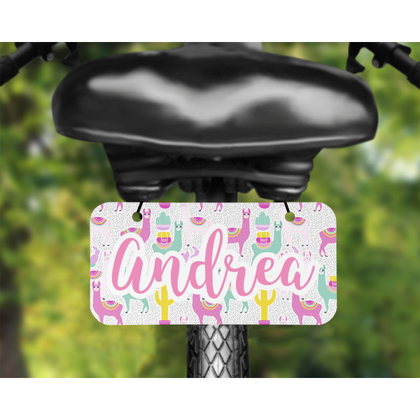 Llamas Mini License Plate on Bicycle - LIFESTYLE Two holes