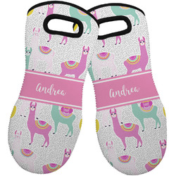 Llamas Neoprene Oven Mitts - Set of 2 w/ Name or Text