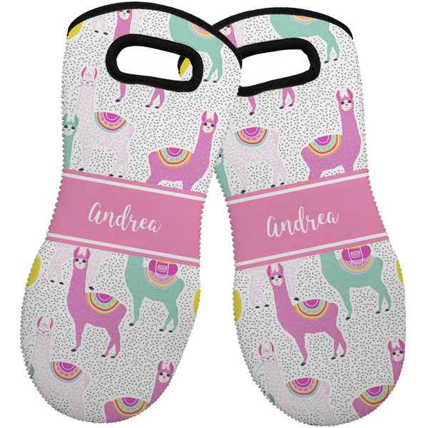 Llamas Neoprene Oven Mitt -Set of 2 - Front