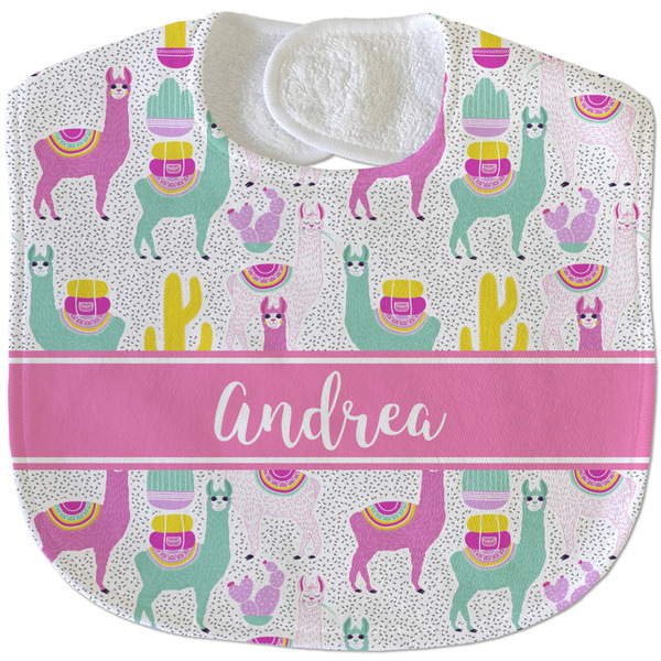 Llamas New Baby Bib - Closed and Folded