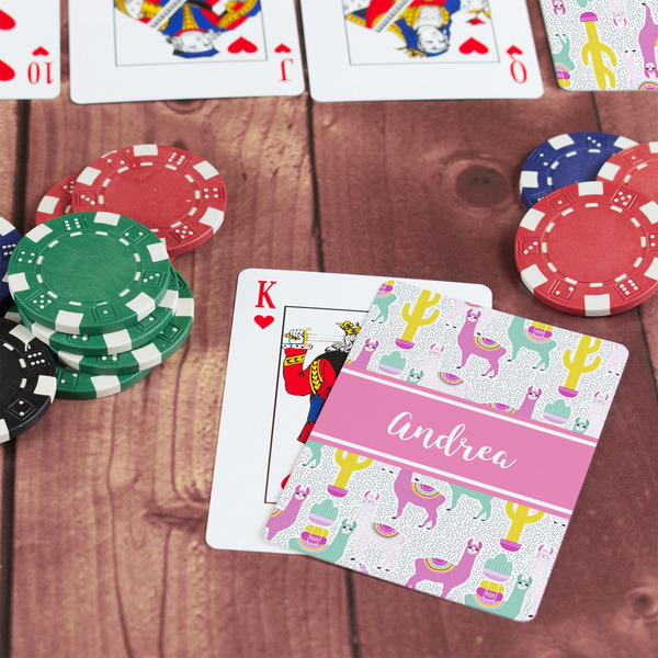 Llamas On Table with Poker Chips