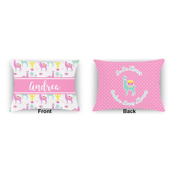 Llamas Outdoor Rectangular Throw Pillow (Front and Back)