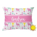 Llamas Outdoor Throw Pillow (Rectangular) (Personalized)