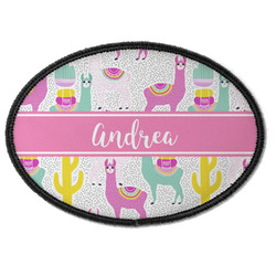 Llamas Iron On Oval Patch w/ Name or Text