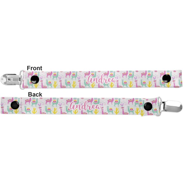 Llamas Pacifier Clip - Front and Back