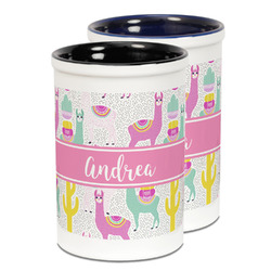 Llamas Ceramic Pencil Holder - Large