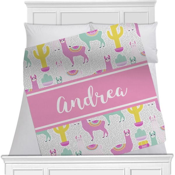 Custom Llamas Minky Blanket - Toddler / Throw - 60"x50" - Double Sided (Personalized)
