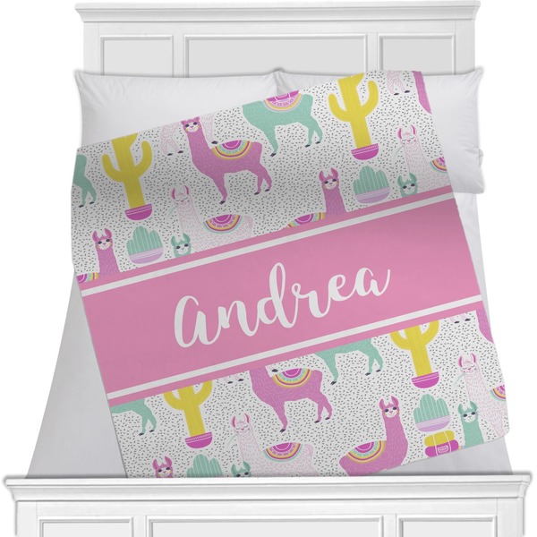 Custom Llamas Minky Blanket - Twin / Full - 80"x60" - Single Sided (Personalized)