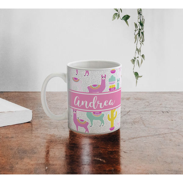Llamas Personalized Coffee Mug - Lifestyle