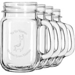 Llamas Mason Jar Mugs (Set of 4) (Personalized)