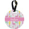 Llamas Plastic Luggage Tag - Round (Personalized)