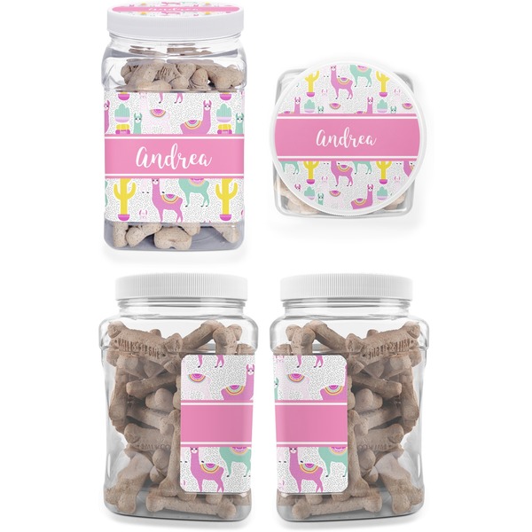 Llamas Pet Treat Jar - Multiple Angles