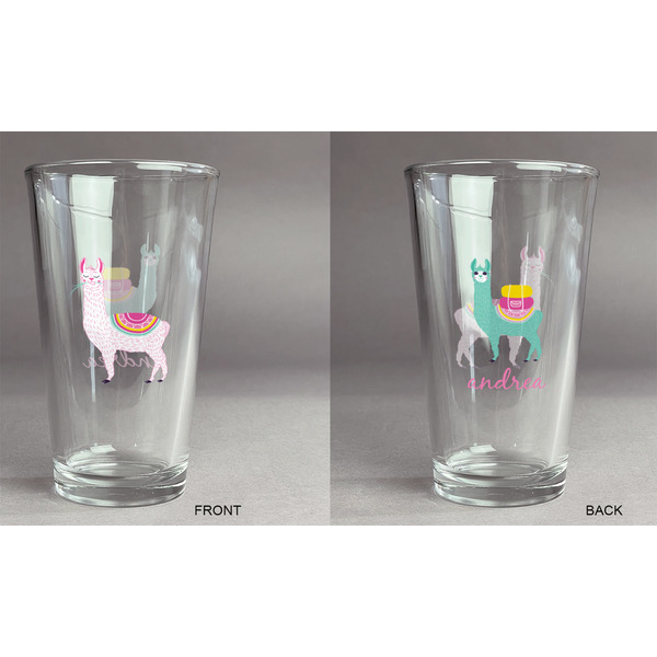 Llamas Pint Glass - Two Content - Approval