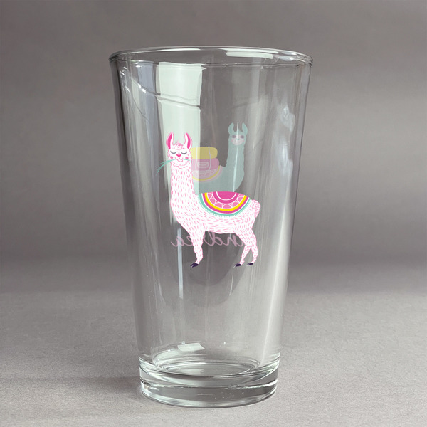 Custom Llamas Pint Glass - Full Color Logo (Personalized)
