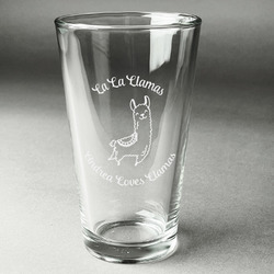 Llamas Pint Glass - Engraved (Personalized)
