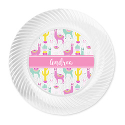 Llamas Plastic Party Dinner Plates - 10" (Personalized)