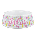 Llamas Plastic Dog Bowl (Personalized)