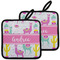 Llamas Pot Holders - Set of 2 w/ Name or Text