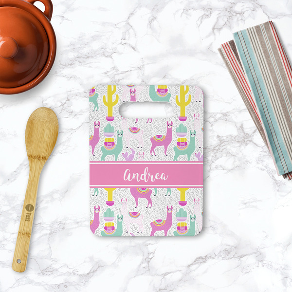 Llamas Rectangle Trivet with Handle - LIFESTYLE