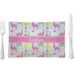 Llamas Rectangular Glass Lunch / Dinner Plate - Single or Set (Personalized)