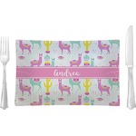 Llamas Rectangular Glass Lunch / Dinner Plate - Single or Set (Personalized)