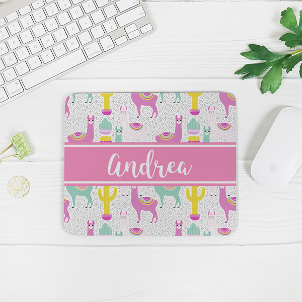 Llamas Rectangular Mouse Pad - LIFESTYLE 2