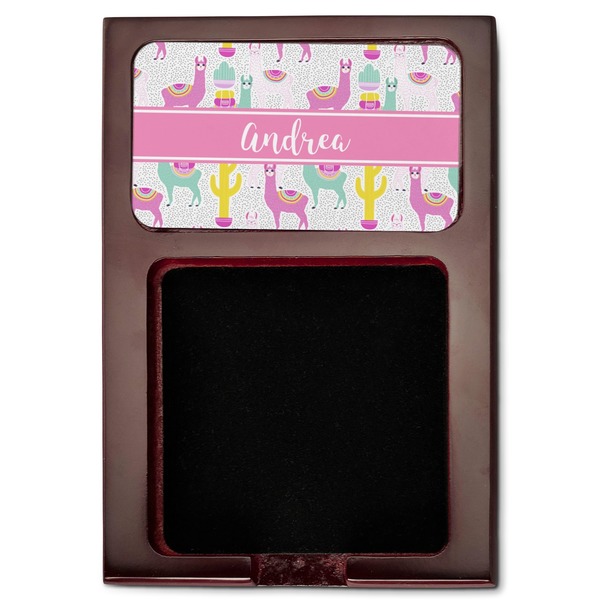 Llamas Red Mahogany Sticky Note Holder - Flat